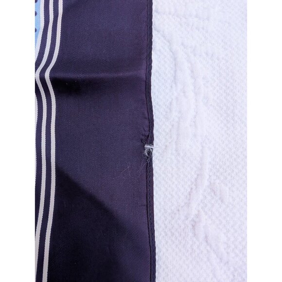 Vintage Ombre Dark Blue Aqua Light Blue Geometric Scarf  26.25" X 26.75" - Picture 5 of 9